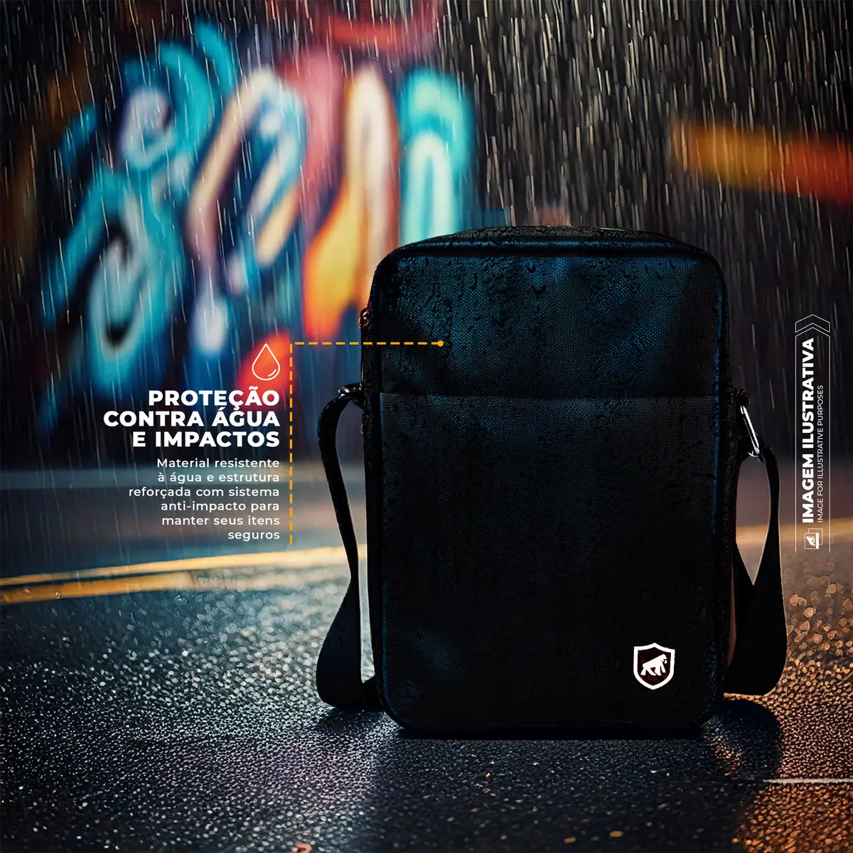 Bolsa Pochete Transversal Unissex (Antifurto) — Opção Premium