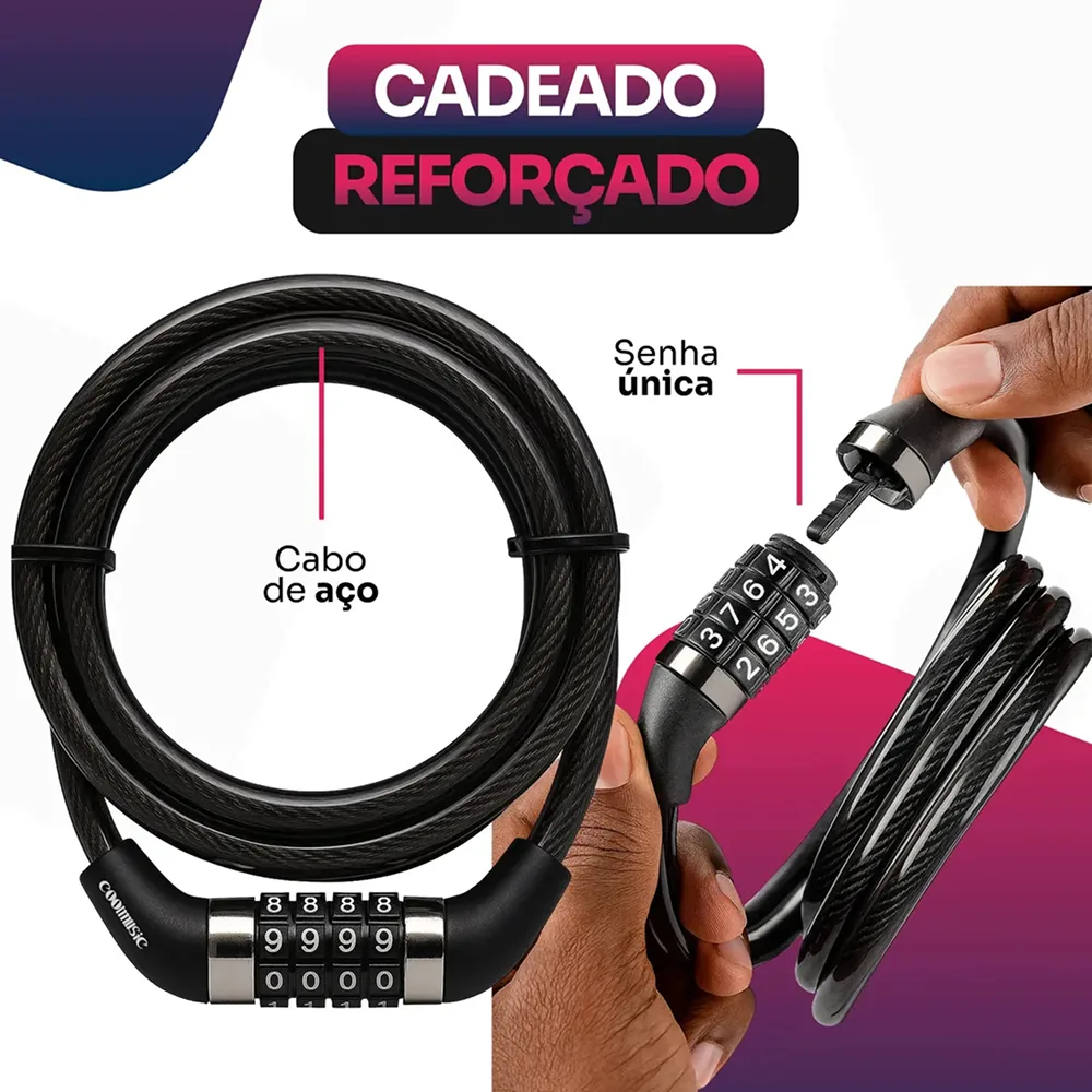 Cabo de aço para prender mala/mochila